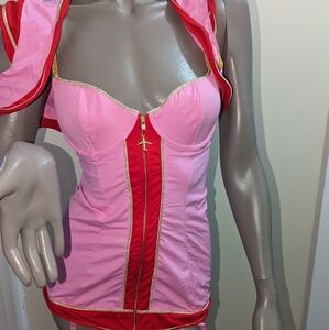 Victoria’s Secret Sexy Little Things Flight Attendant Costume Dress & Jacket M